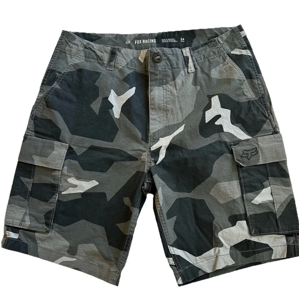 Fox Racing Slambozo Black/Grey Camo Men’s Cargo Shorts 34-Utility Gorpcore - Picture 1 of 9
